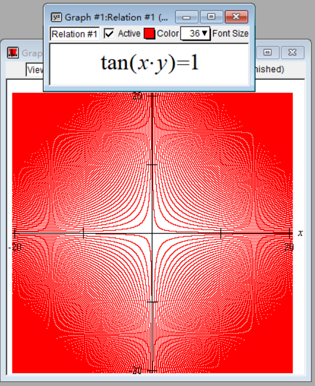 tan(xy)=1 via GrafEq